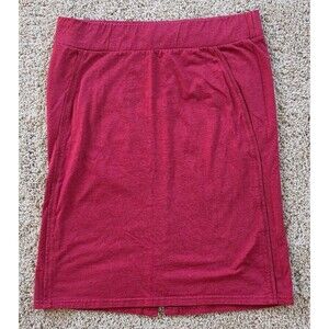 Toad & Co Middleton Maroon Organic cotton Pencil Skirt Size M Preowned Career